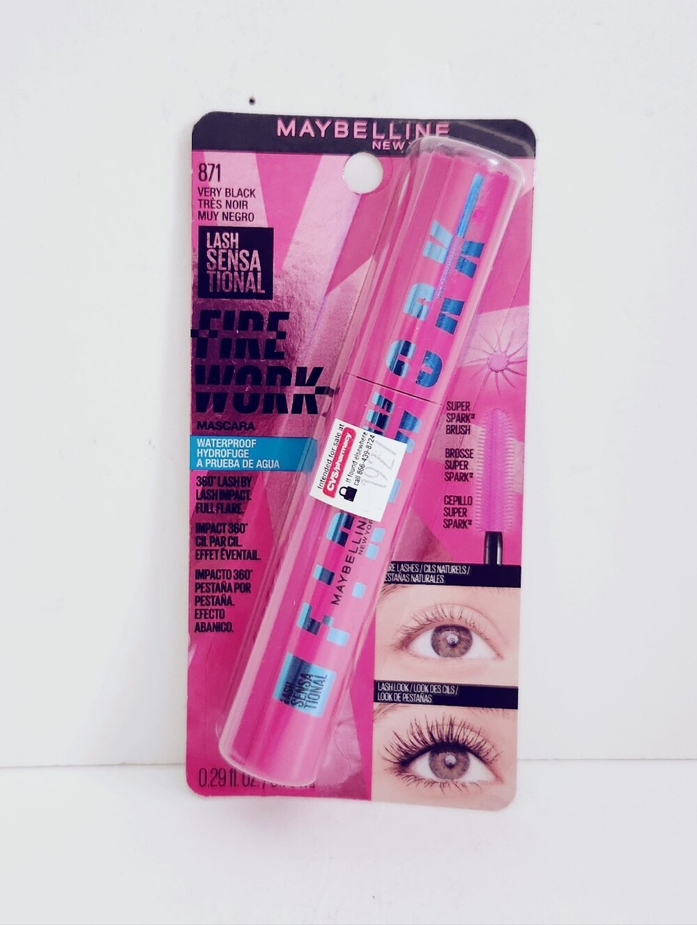 🐢2/$15 Maybelline Lash Sensational Firework Waterproof Mascara Very Black